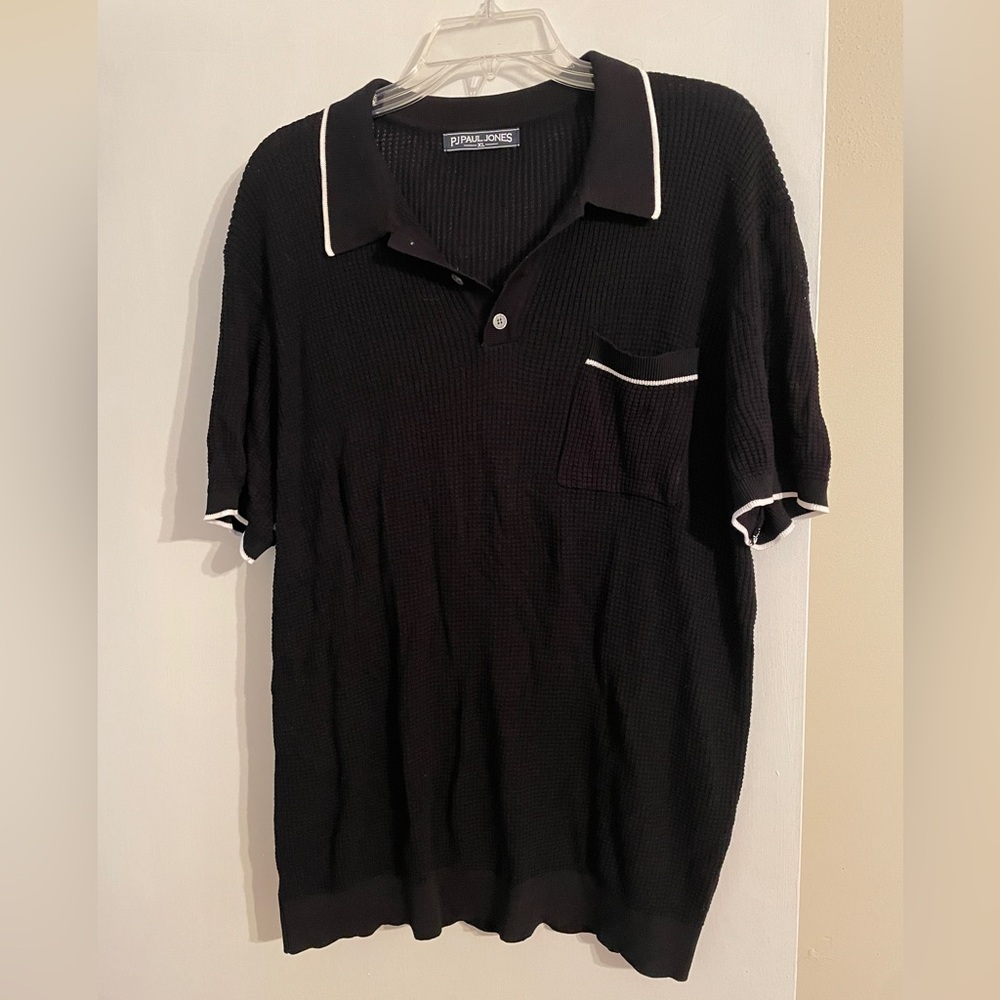 NEW Black Breathable Knit Golf Polo